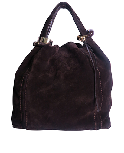 Saba Hobo Bag, &pound;90, Handbags, Brown, Suede, Front view